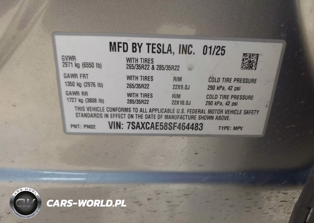 2025 Tesla Model X Long Range VIN:7SAXCAE58SF464483 - 9