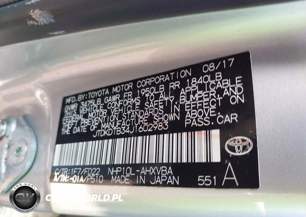 2018 Toyota Prius C One VIN:JTDKDTB34J1602983 - 9
