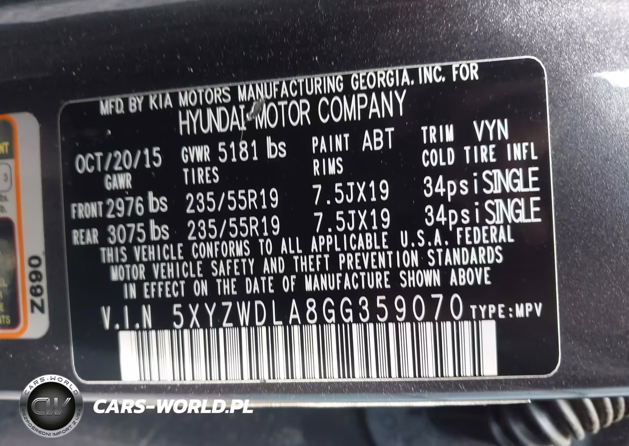 2016 Hyundai Santa Fe Sport 2.0L Turbo VIN:5XYZWDLA8GG359070 - 9