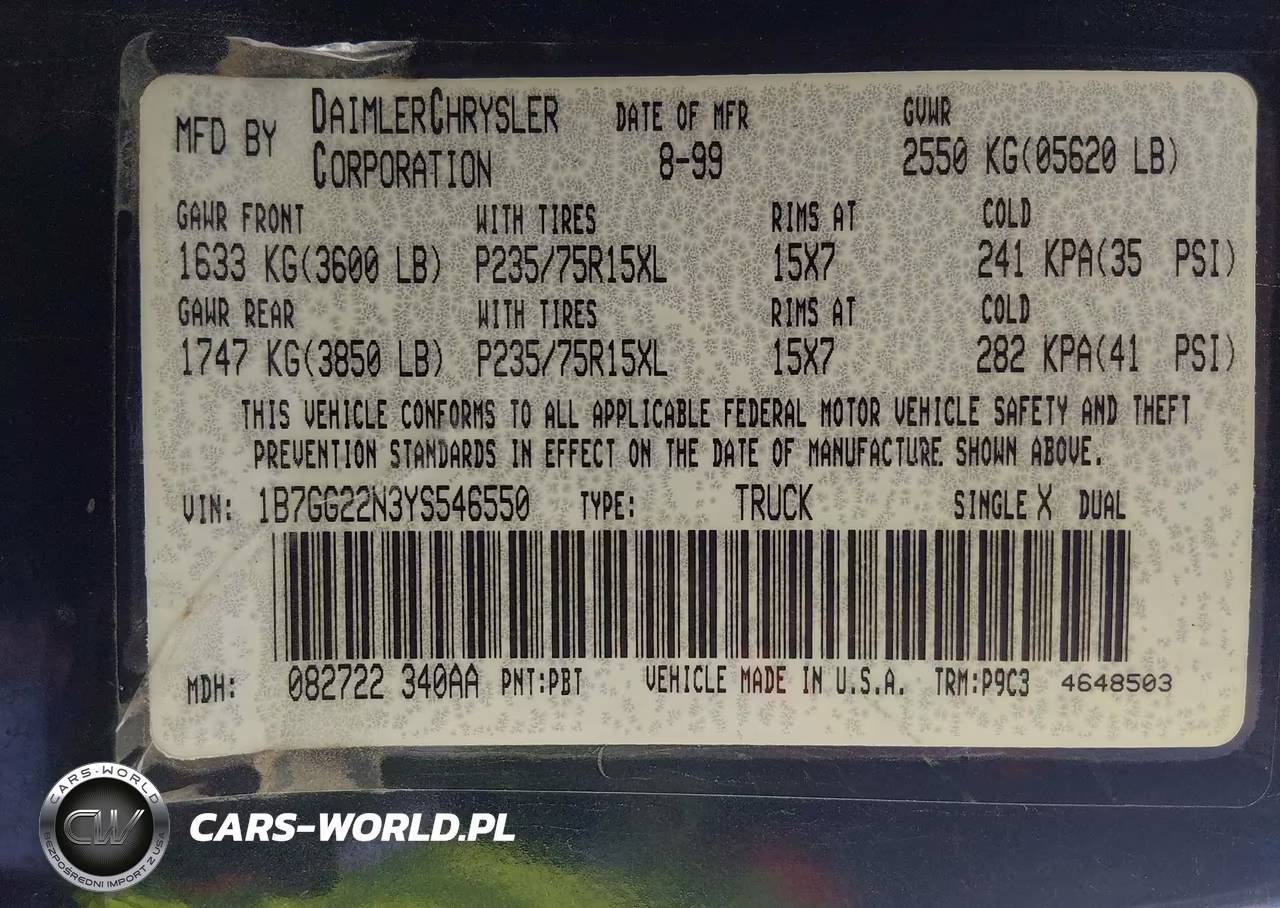 2000 Dodge Dakota Slt-Sport VIN:1B7GG22N3YS546550 - 9