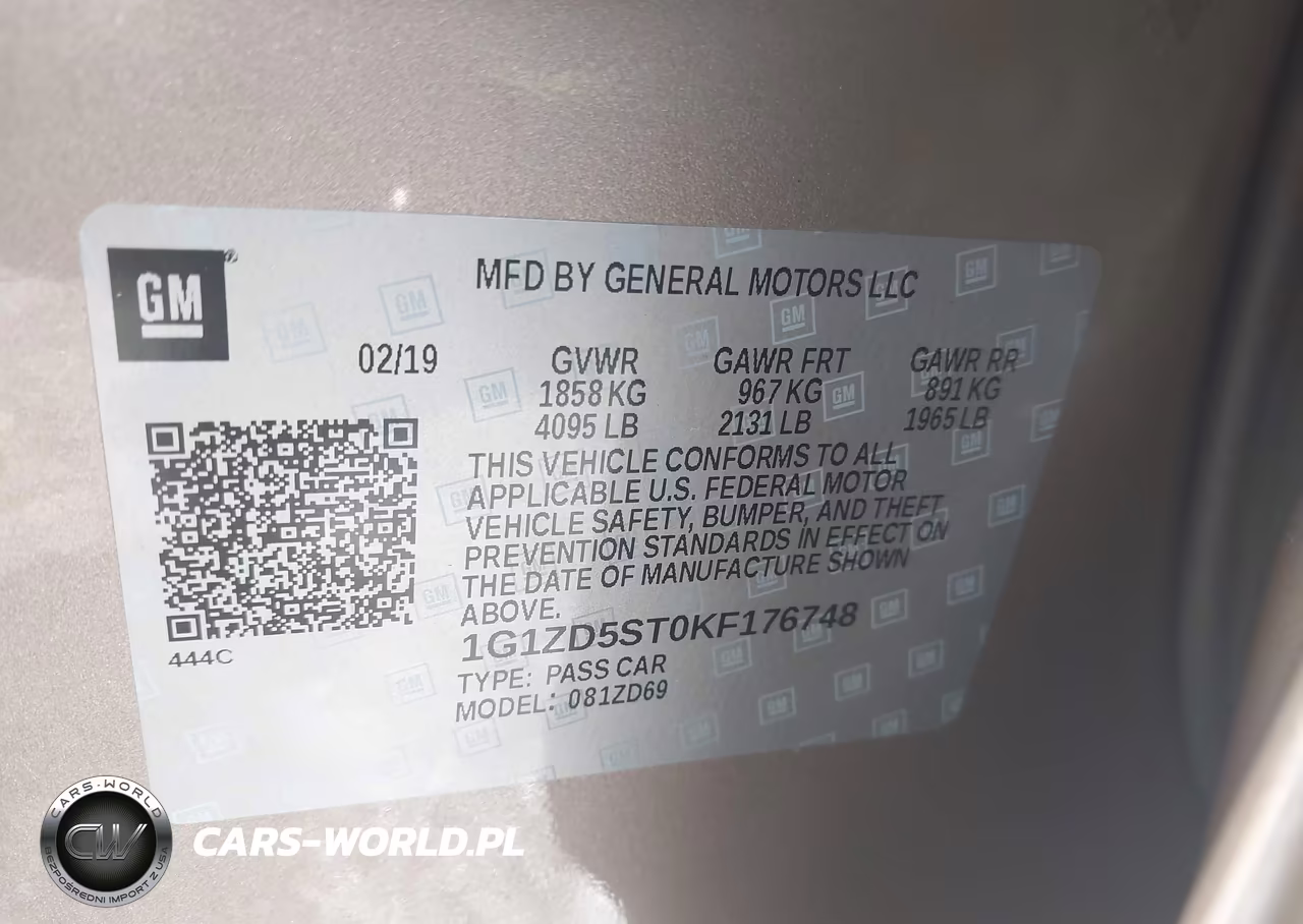 2019 Chevrolet Malibu Lt VIN:1G1ZD5ST0KF176748 - 9