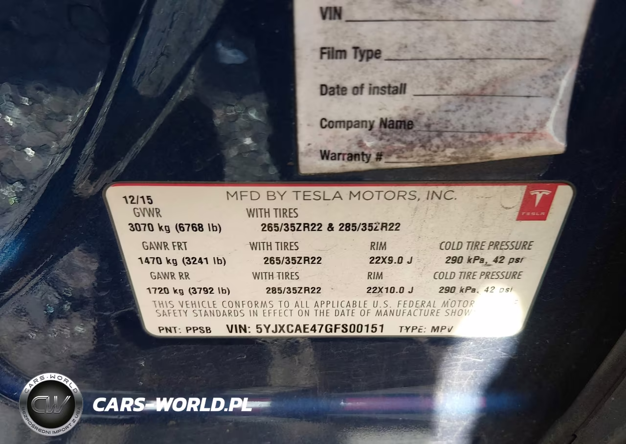 2016 Tesla Model X 60D-P100D-P90D VIN:5YJXCAE47GFS00151 - 9