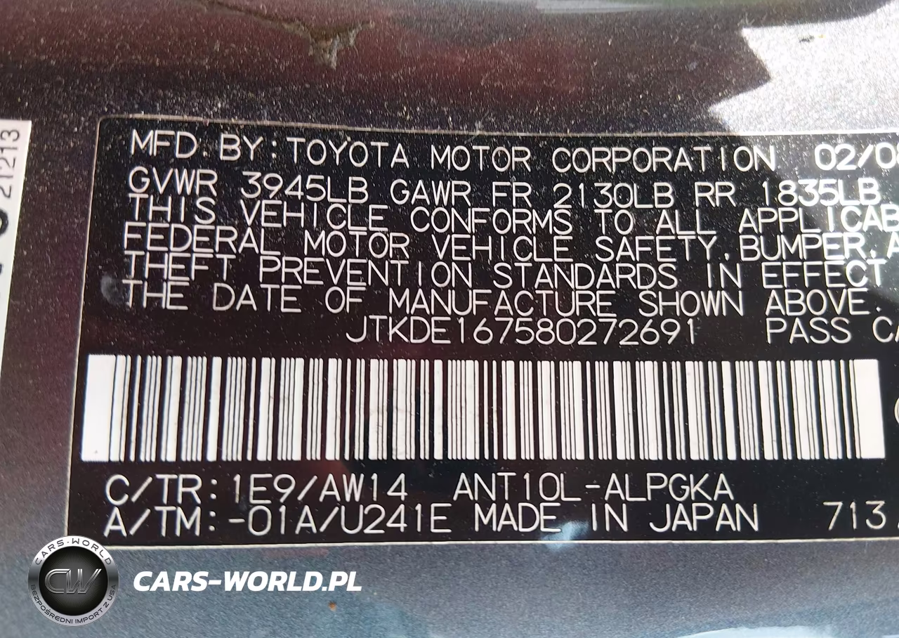 2008 Toyota Scion Tc VIN:JTKDE167580272691 - 9