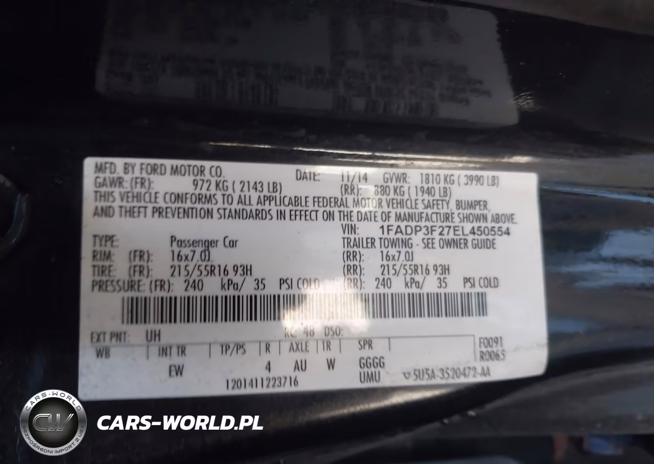 2014 Ford Focus Se VIN:1FADP3F27EL450554 - 9