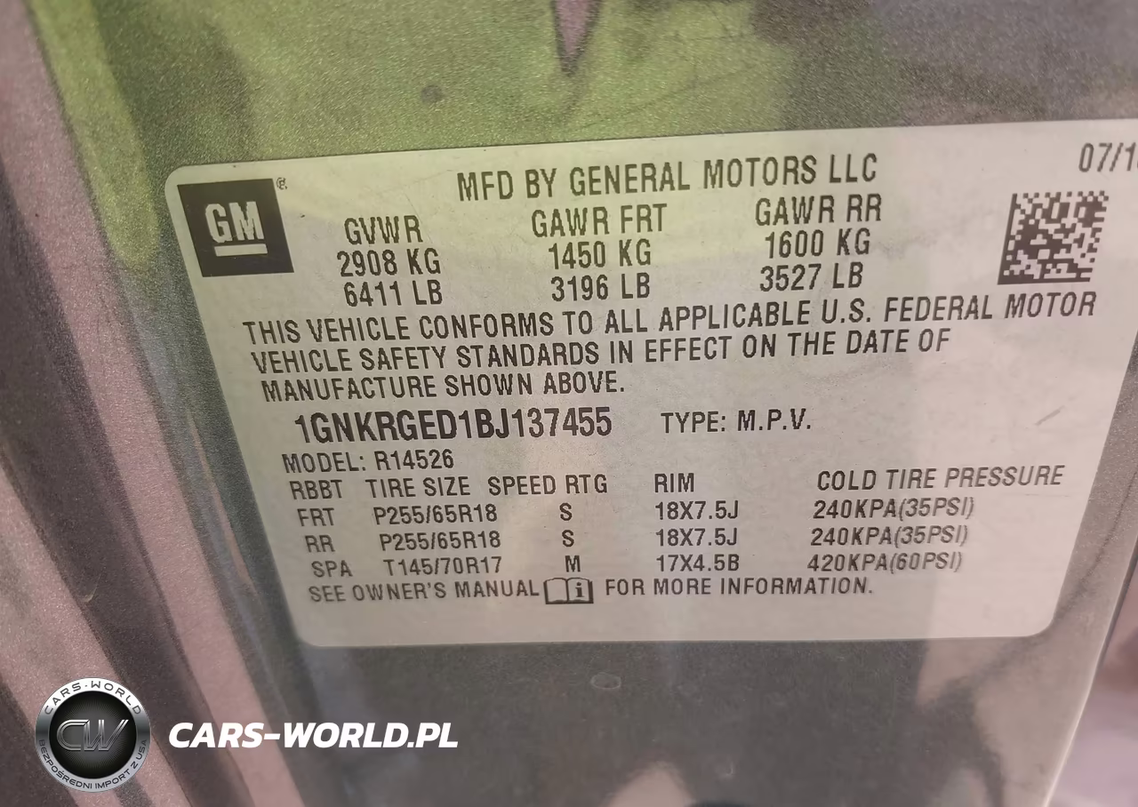 2011 Chevrolet Traverse 1Lt VIN:1GNKRGED1BJ137455 - 9