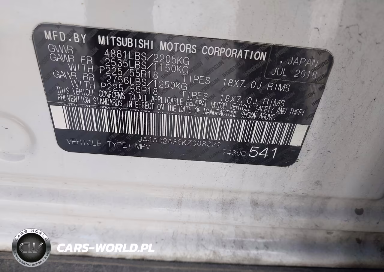 2019 Mitsubishi Outlander Es VIN:JA4AD2A38KZ008322 - 9