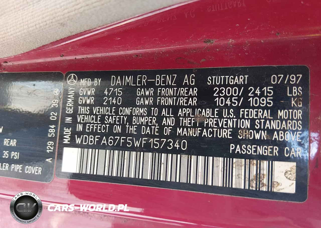 1998 Mercedes-Benz Sl 500 VIN:WDBFA67F5WF157340 - 9