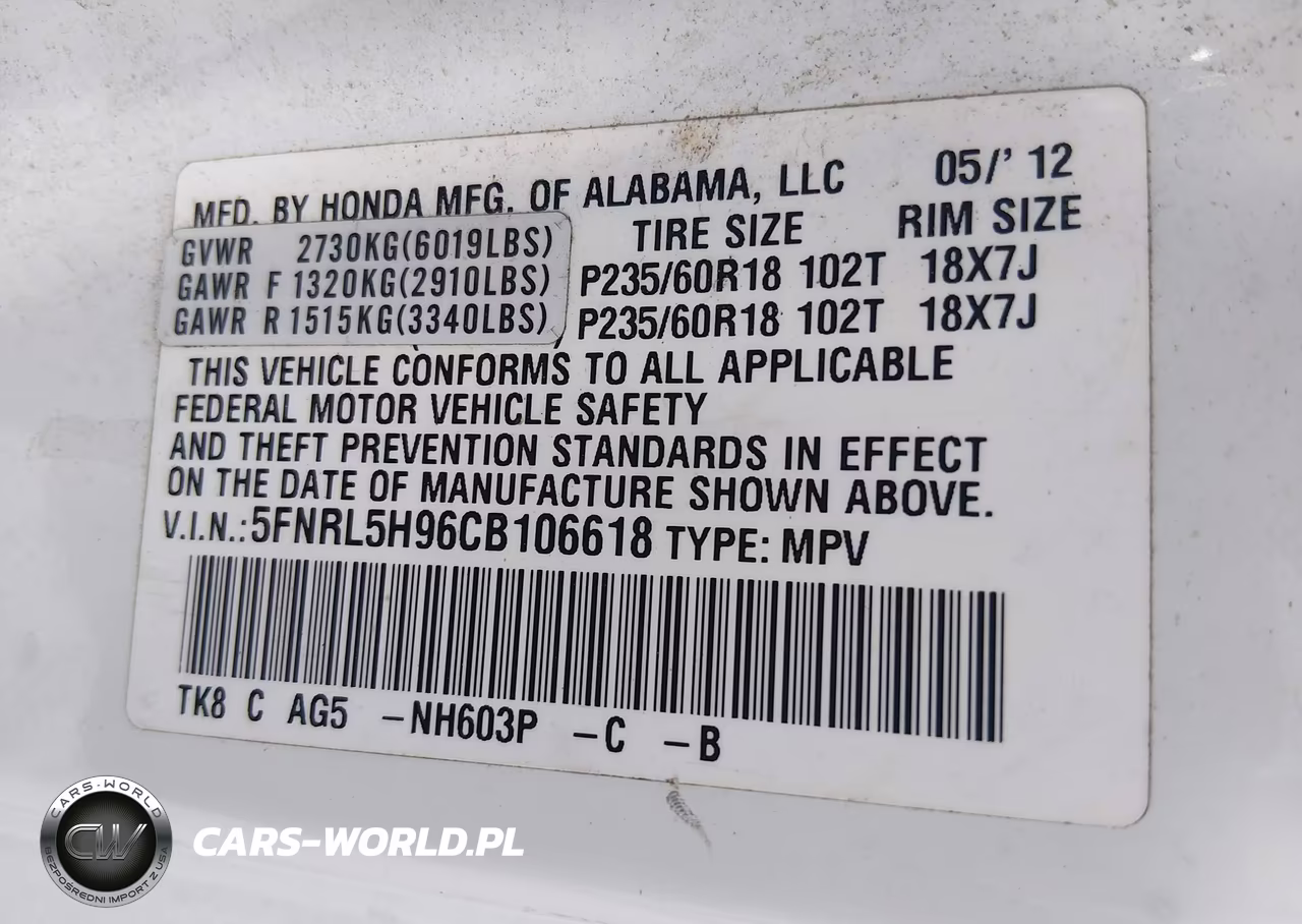 2012 Honda Odyssey Touring-Touring Elite VIN:5FNRL5H96CB106618 - 9
