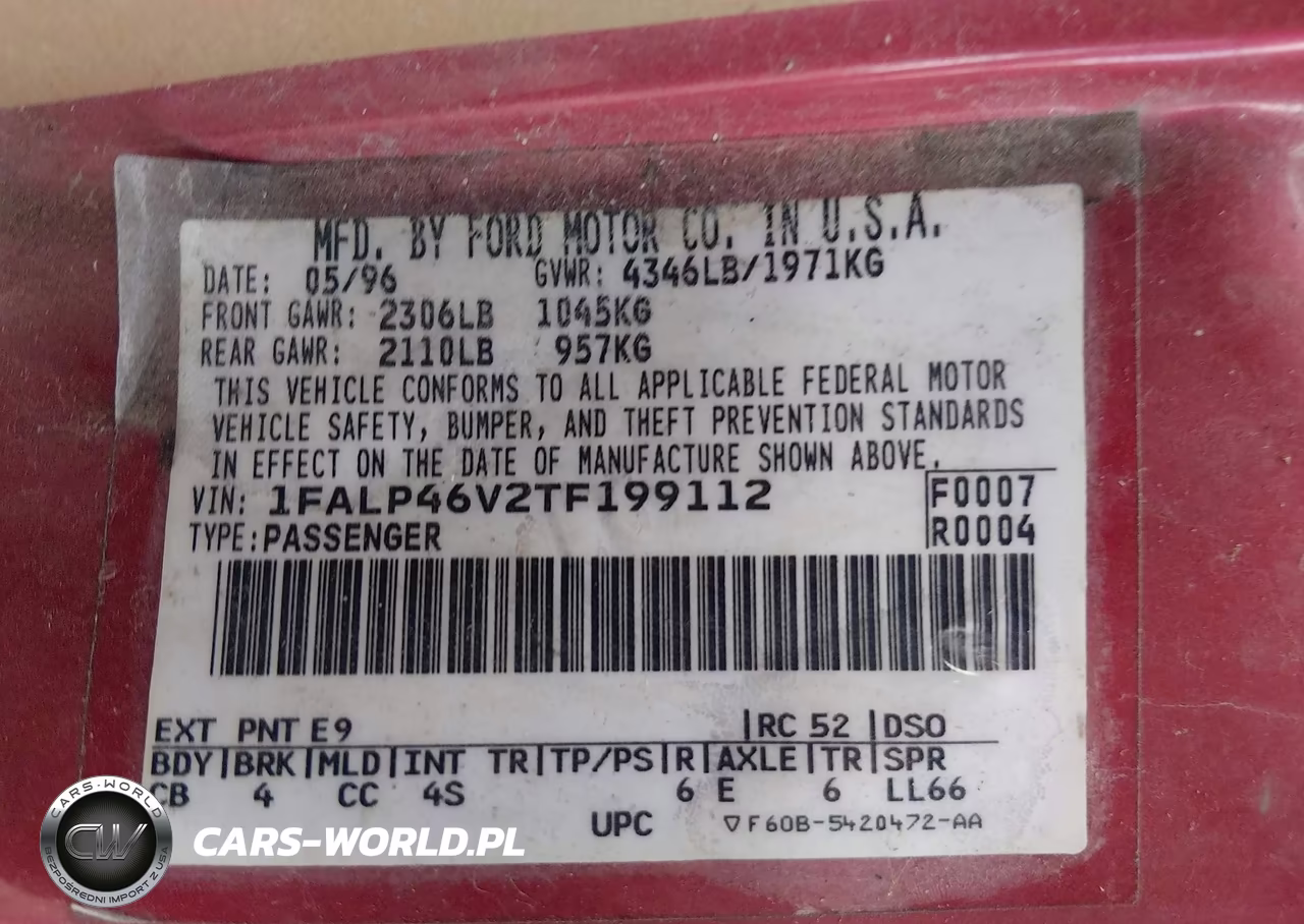 1996 Ford Mustang Cobra VIN:1FALP46V2TF199112 - 9