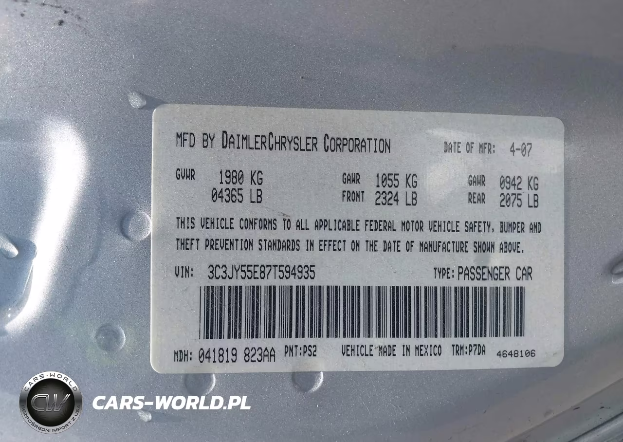 2007 Chrysler Pt Cruiser Touring VIN:3C3JY55E87T594935 - 9