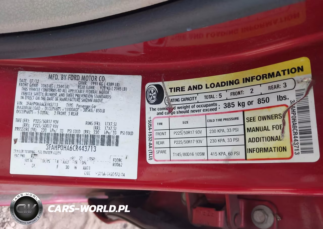 2012 Ford Fusion Se VIN:3FAHP0HA6CR443713 - 9