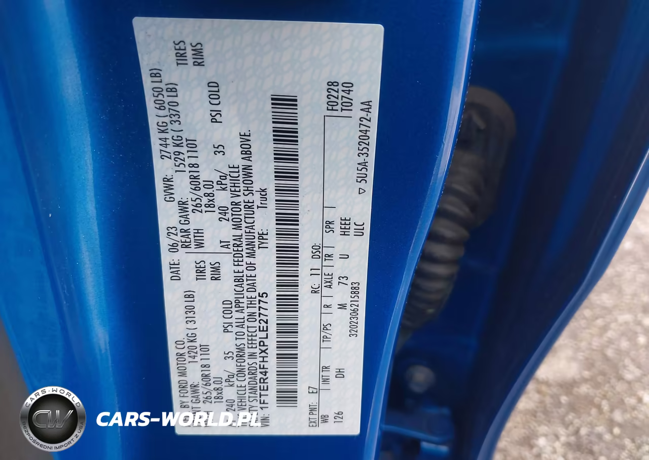 2023 Ford Ranger Lariat VIN:1FTER4FHXPLE27775 - 9