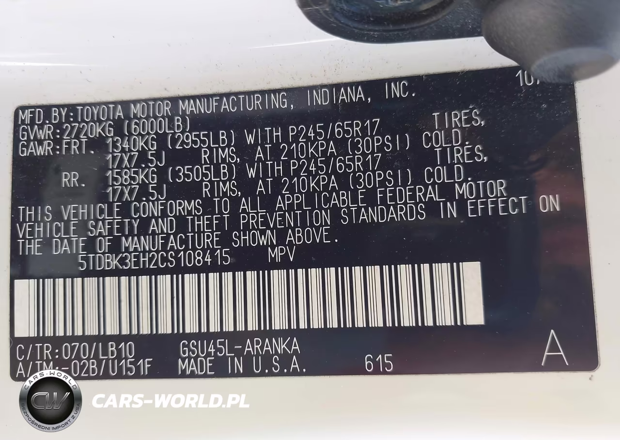 2012 Toyota Highlander Se V6 VIN:5TDBK3EH2CS108415 - 9