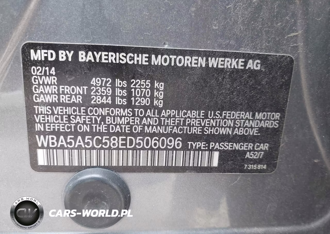 2014 BMW 528I VIN:WBA5A5C58ED506096 - 9