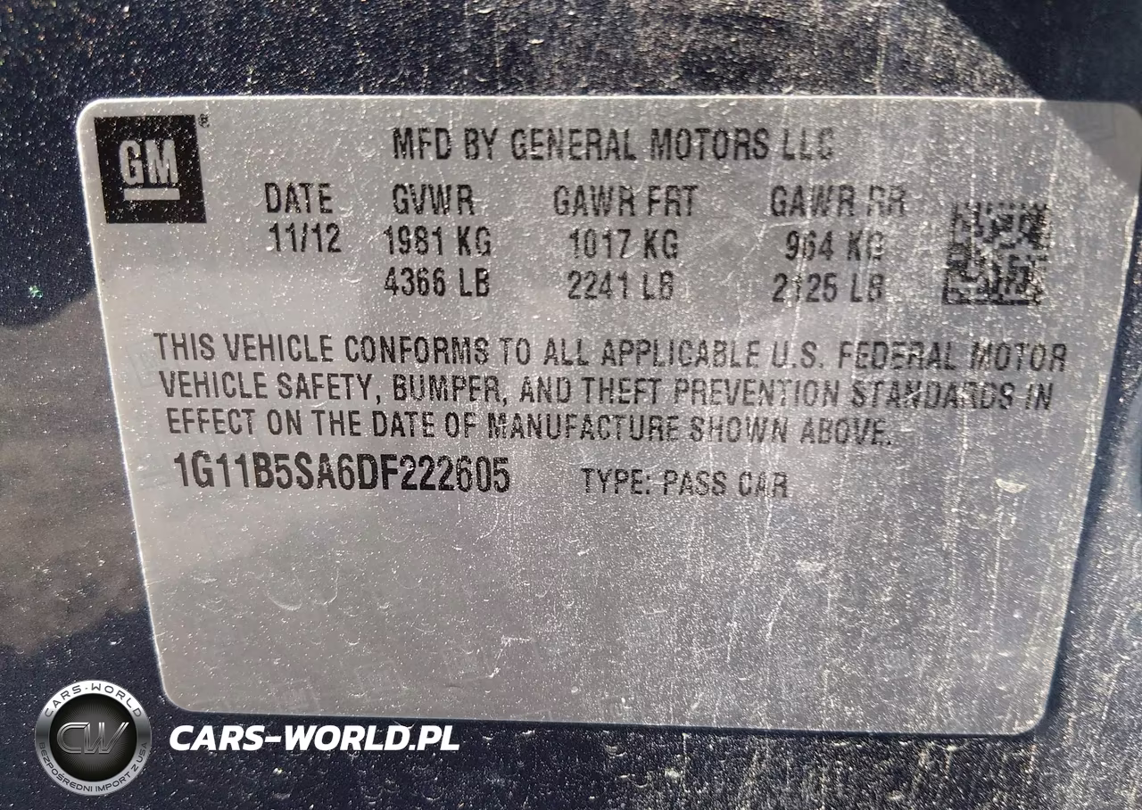 2013 Chevrolet Malibu 1Ls VIN:1G11B5SA6DF222605 - 9