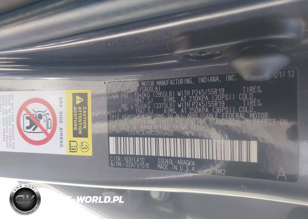 2012 Toyota Highlander Limited V6 VIN:5TDYK3EH8CS065600 - 9
