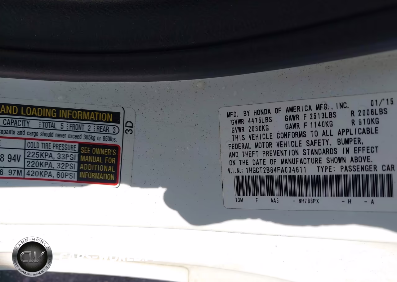 2015 Honda Accord Ex-L V-6 VIN:1HGCT2B84FA004611 - 9