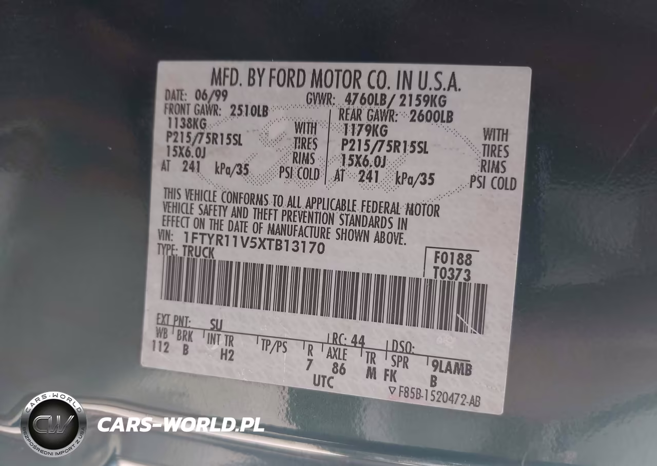 1999 Ford Ranger Xl-Xlt VIN:1FTYR11V5XTB13170 - 9
