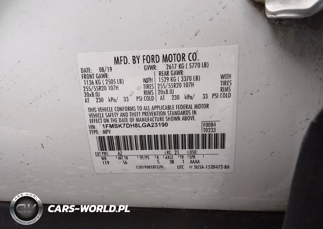 2020 Ford Explorer Xlt VIN:1FMSK7DH8LGA23190 - 9