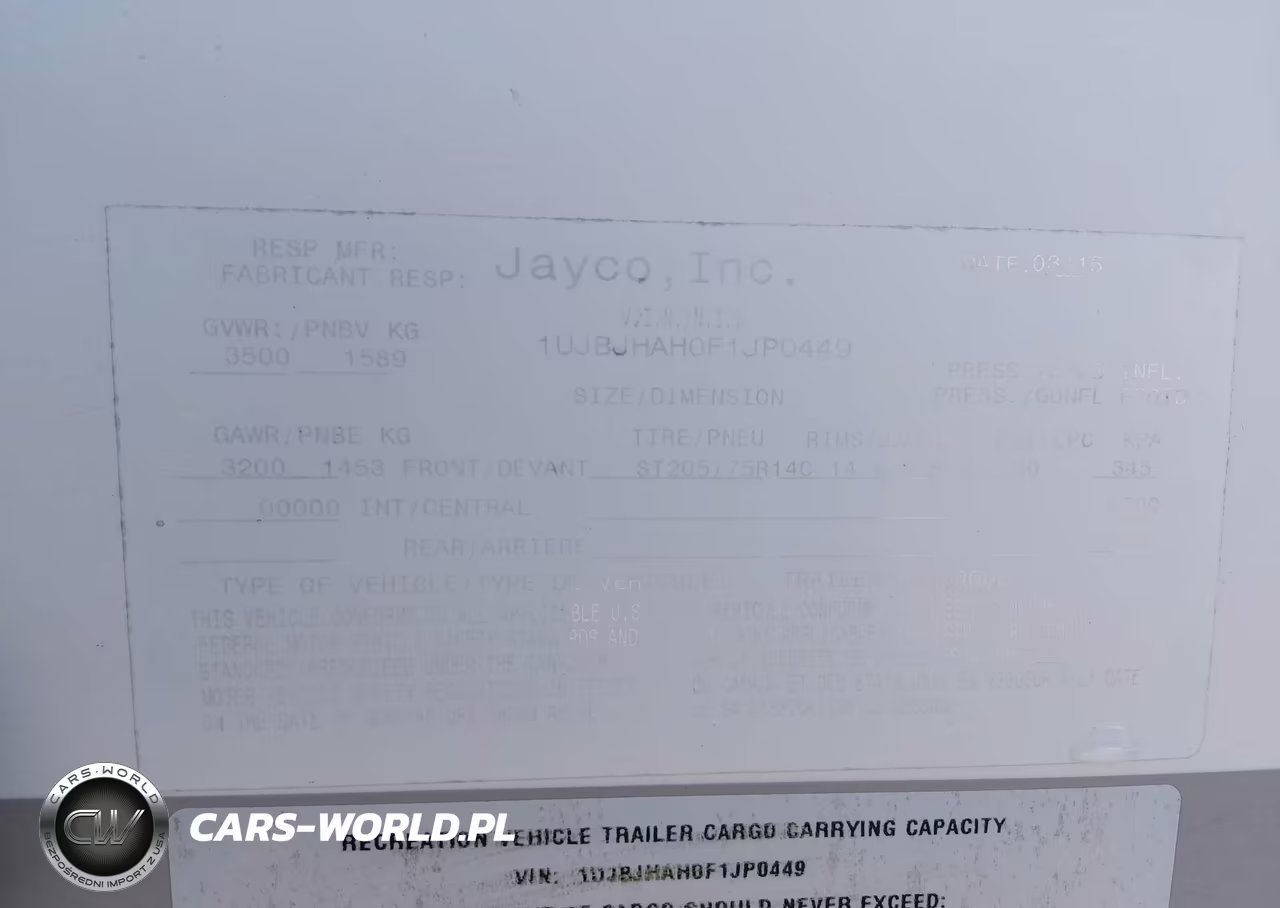 2015 Jayco Camper VIN:1UJBJHAH0F1JP0449 - 9