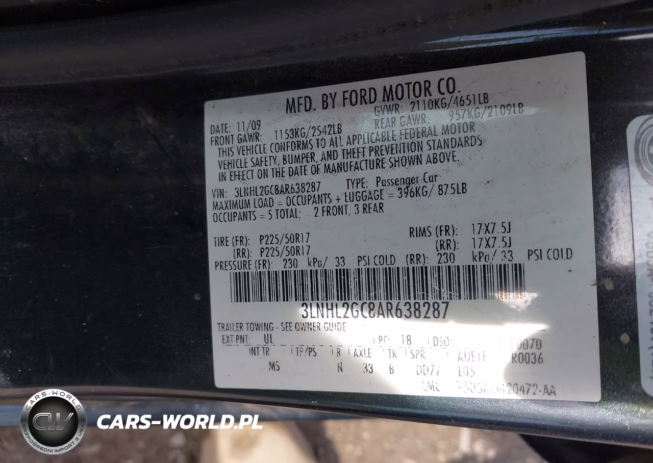 2010 Lincoln Mkz VIN:3LNHL2GC8AR638287 - 9