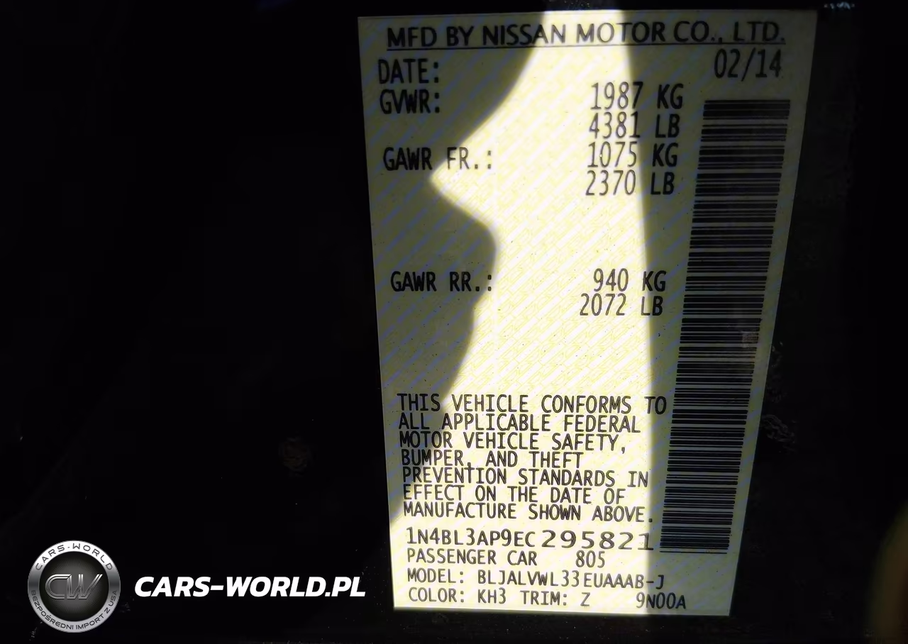 2014 Nissan Altima 3.5 Sl VIN:1N4BL3AP9EC295821 - 9