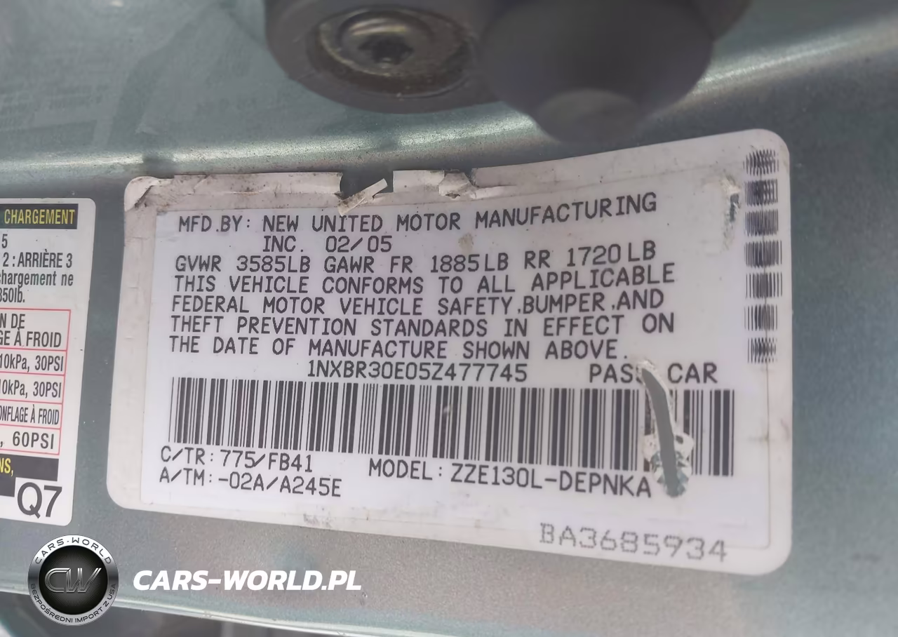 2005 Toyota Corolla Le VIN:1NXBR30E05Z477745 - 9