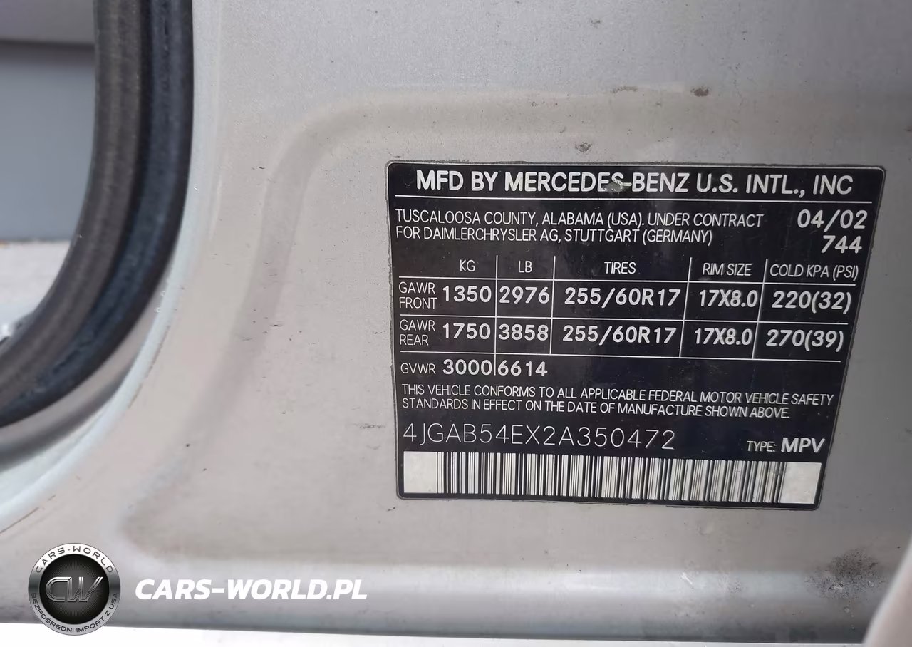 2002 Mercedes-Benz Ml 320 VIN:4JGAB54EX2A350472 - 9