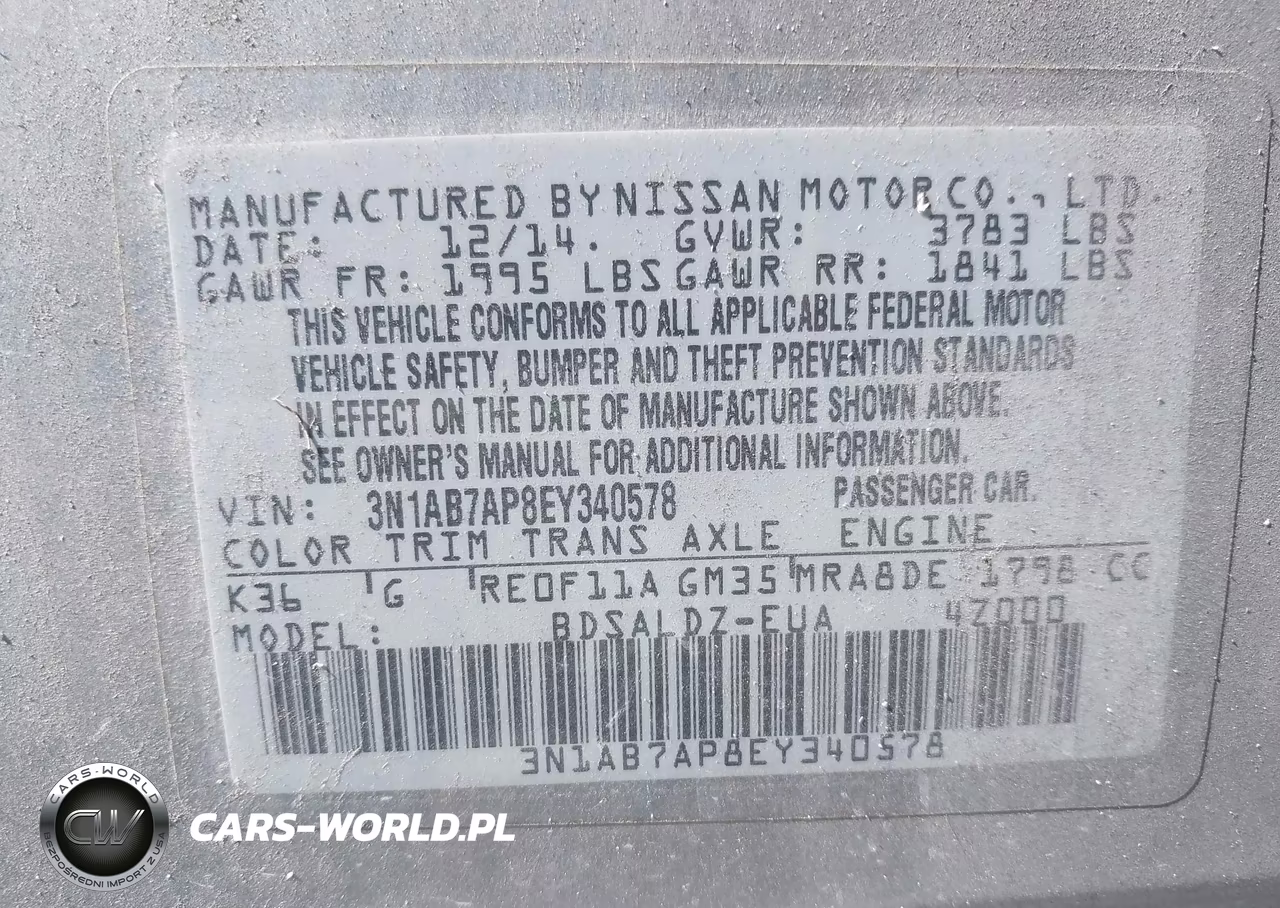 2014 Nissan Sentra Sv VIN:3N1AB7AP8EY340578 - 9