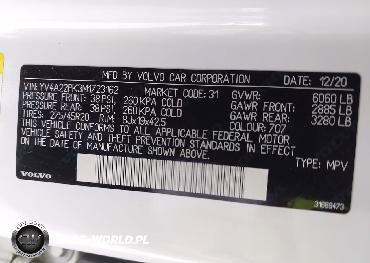 2021 Volvo Xc90 T6 Momentum 7 Passenger VIN:YV4A22PK3M1723162 - 9