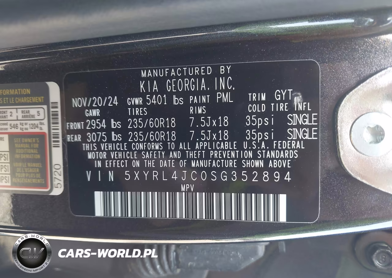 2025 Kia Sorento S VIN:5XYRL4JC0SG352894 - 9