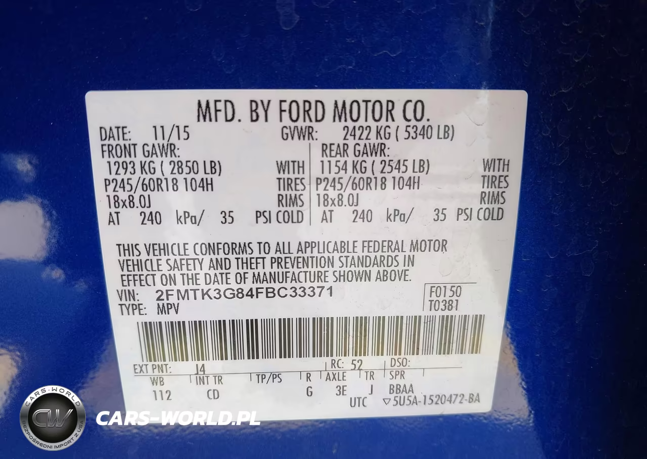 2015 Ford Edge Se VIN:2FMTK3G84FBC33371 - 9