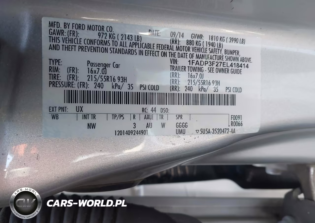 2014 Ford Focus Se VIN:1FADP3F27EL418414 - 9