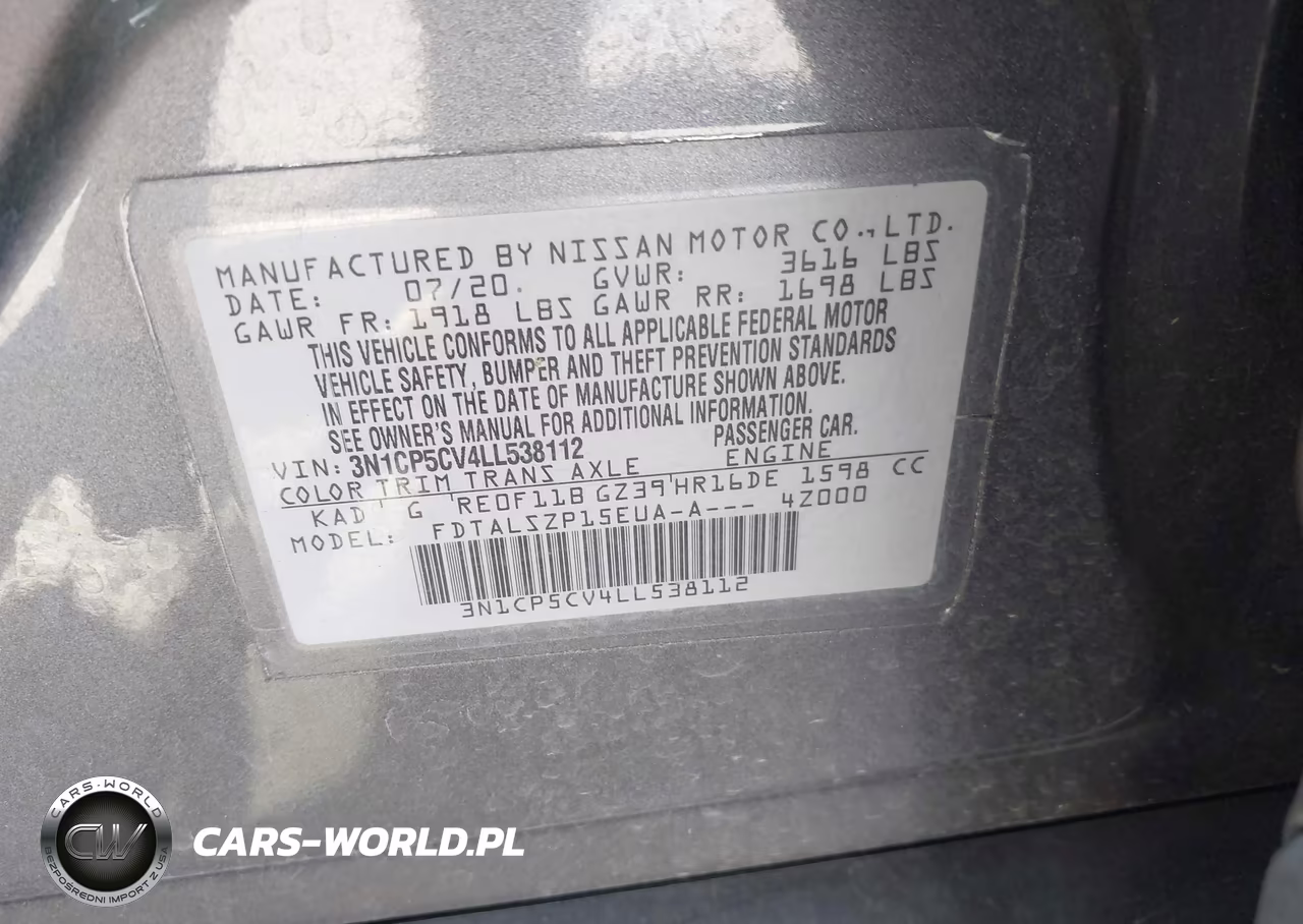 2020 Nissan Kicks Sv Xtronic Cvt VIN:3N1CP5CV4LL538112 - 9