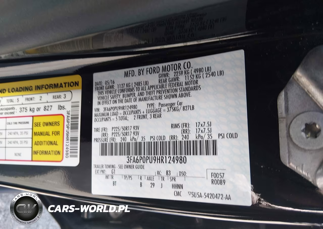 2017 Ford Fusion Energi Se Luxury VIN:3FA6P0PU9HR124980 - 9