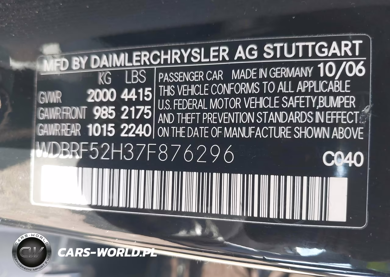 2007 Mercedes-Benz C 230 Sport VIN:WDBRF52H37F876296 - 9