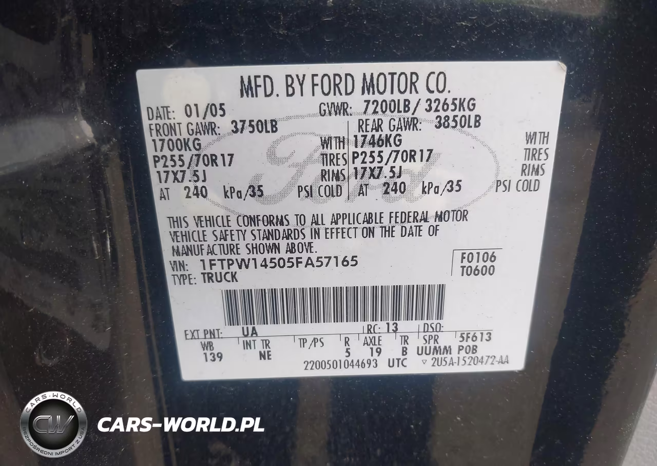 2005 Ford F-150 Fx4-Lariat-Xlt VIN:1FTPW14505FA57165 - 9
