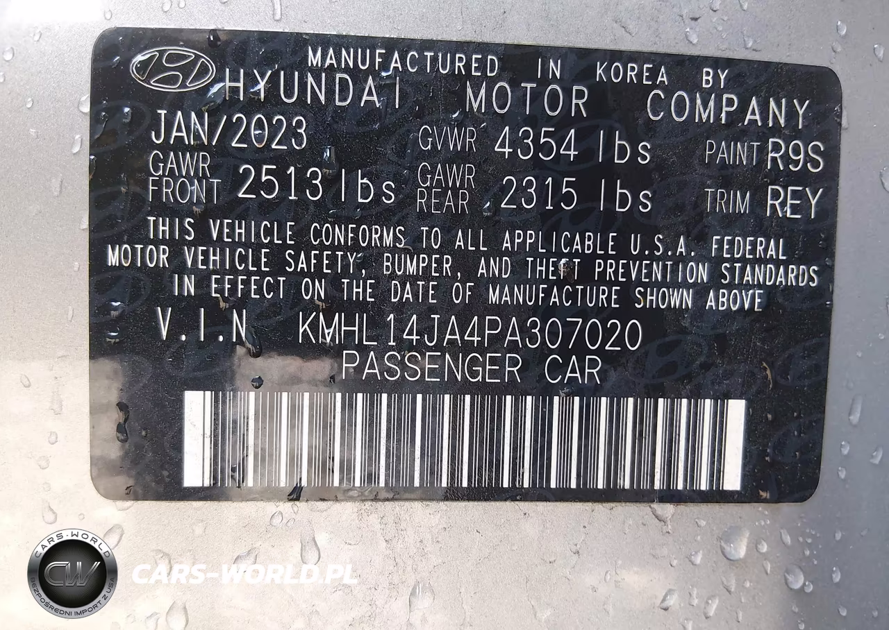 2023 Hyundai Sonata Sel VIN:KMHL14JA4PA307020 - 9