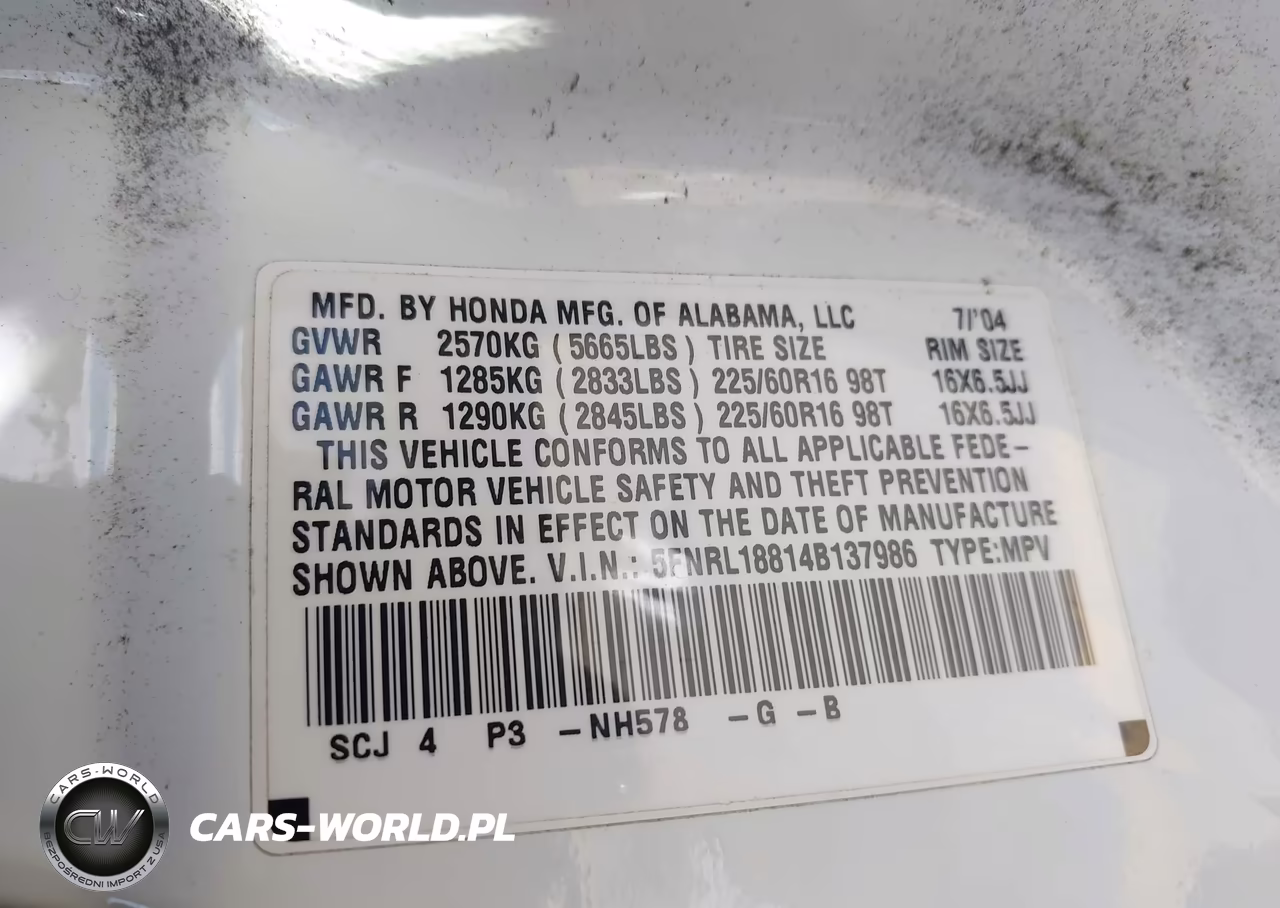 2004 Honda Odyssey Ex VIN:5FNRL18814B137986 - 9
