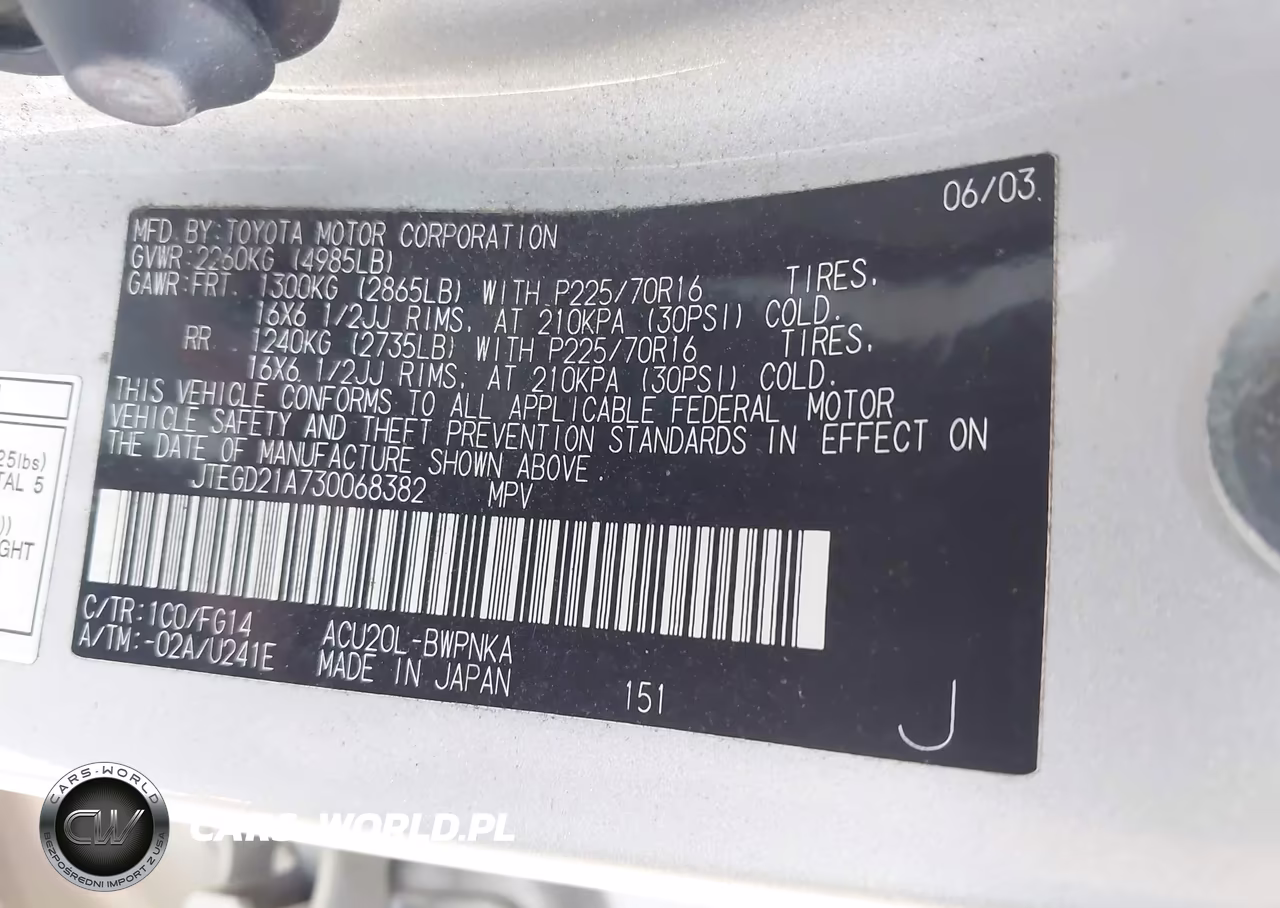 2003 Toyota Highlander VIN:JTEGD21A730068382 - 9