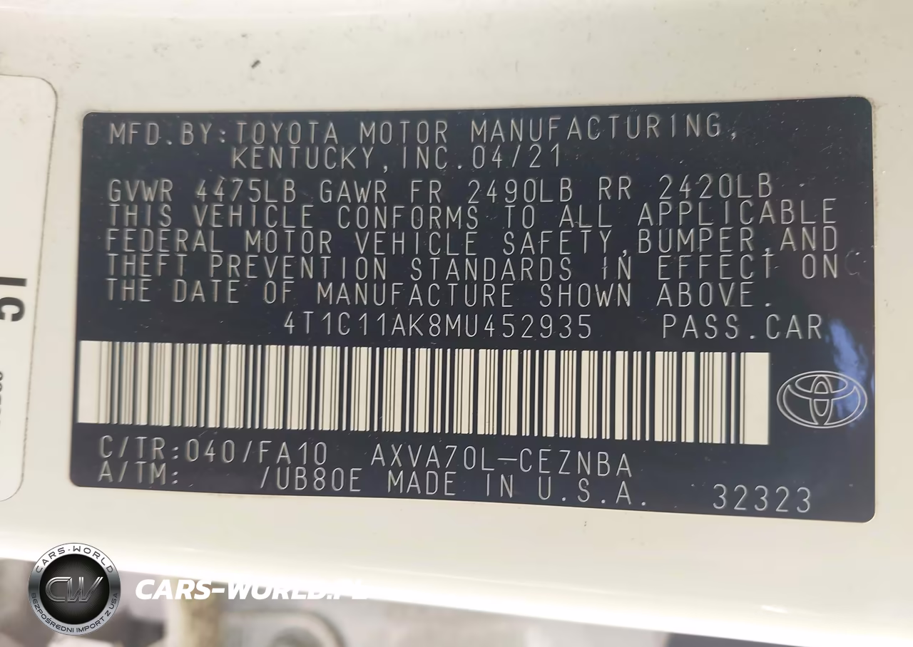 2021 Toyota Camry Le VIN:4T1C11AK8MU452935 - 9