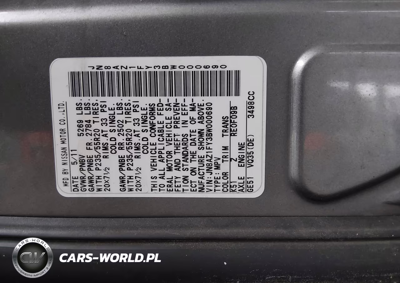 2011 Nissan Murano Crosscabriolet VIN:JN8AZ1FY3BW000690 - 9