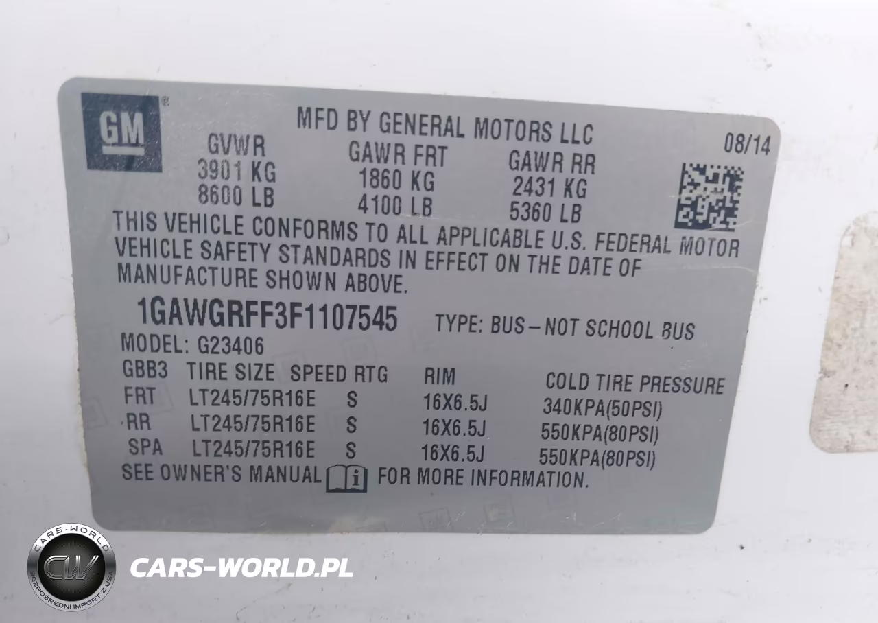 2015 Chevrolet Express 2500 Lt VIN:1GAWGRFF3F1107545 - 9