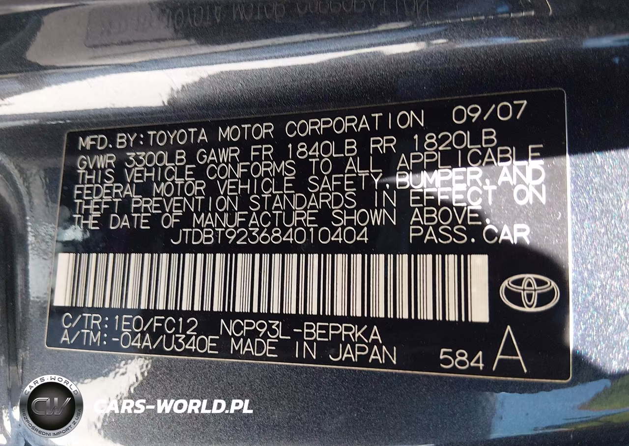2008 Toyota Yaris VIN:JTDBT923684010404 - 9