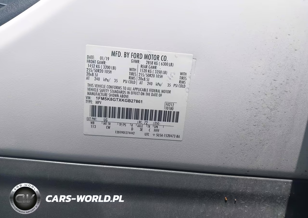2019 Ford Explorer Sport VIN:1FM5K8GTXKGB27861 - 9