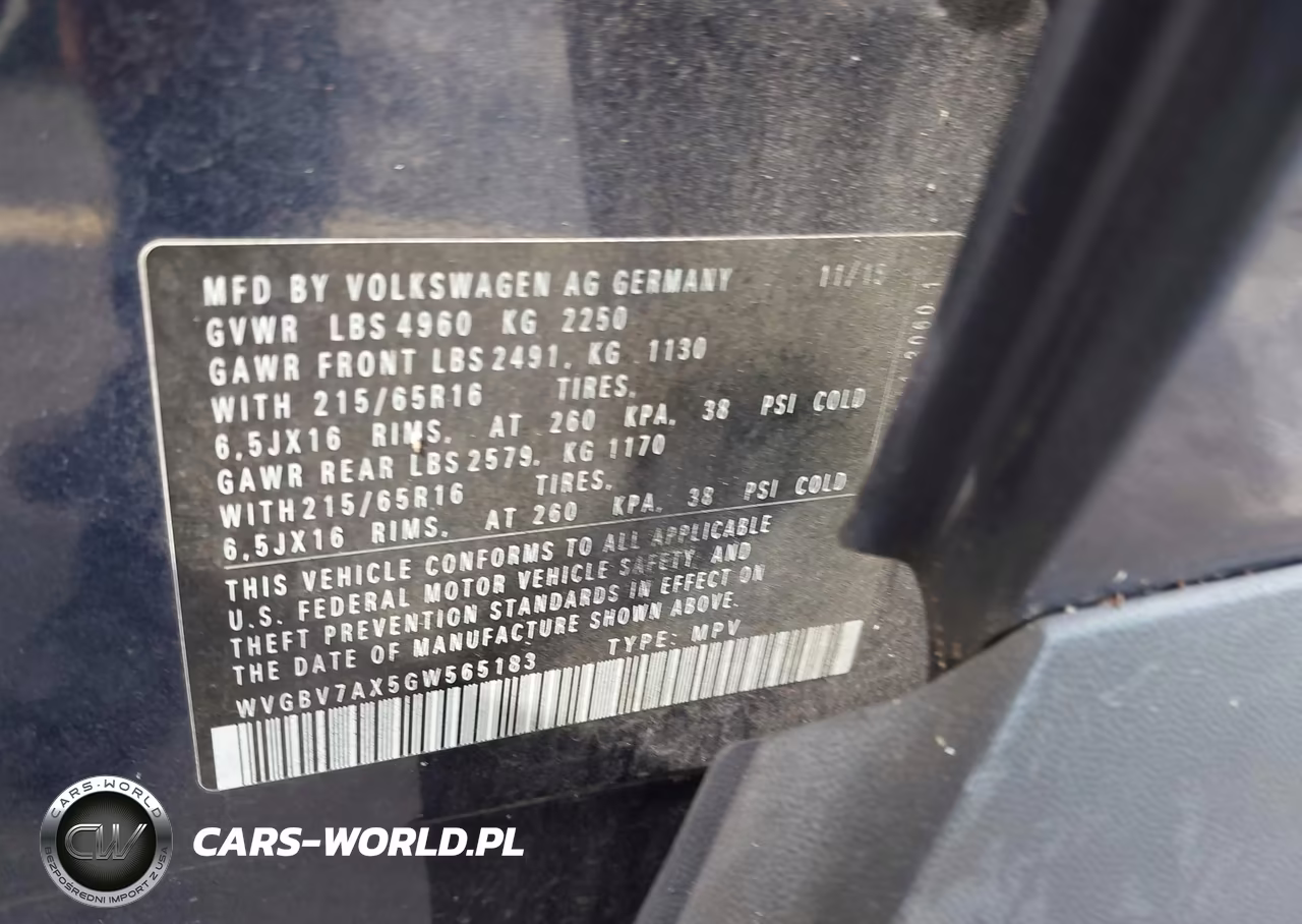 2016 Volkswagen Tiguan S VIN:WVGBV7AX5GW565183 - 9