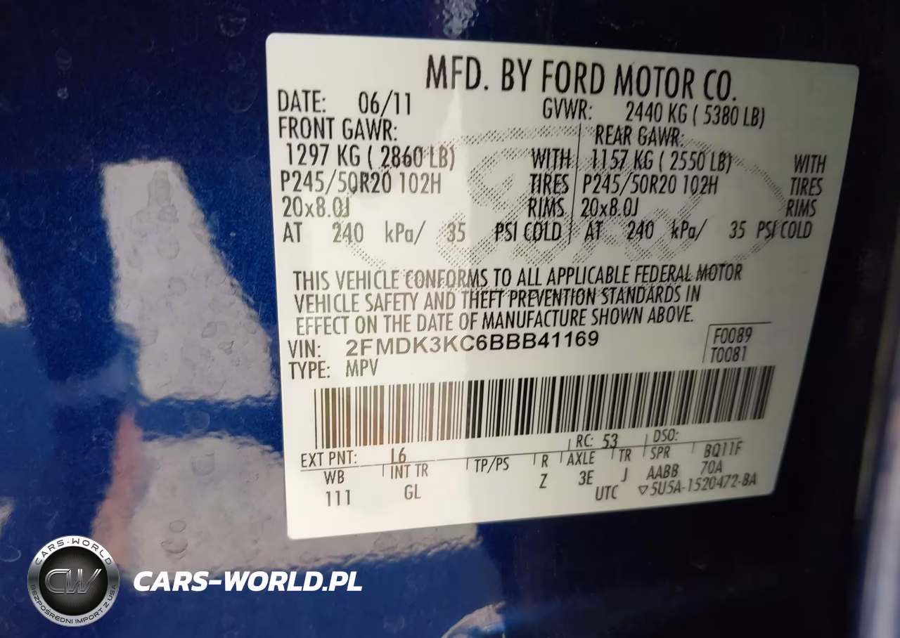 2011 Ford Edge Limited VIN:2FMDK3KC6BBB41169 - 9