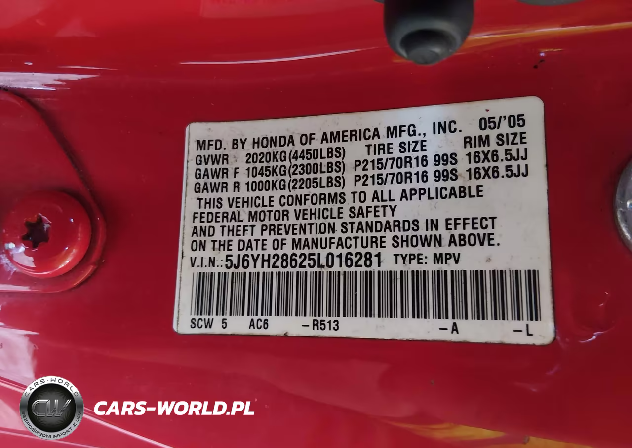 2005 Honda Element Ex VIN:5J6YH28625L016281 - 9