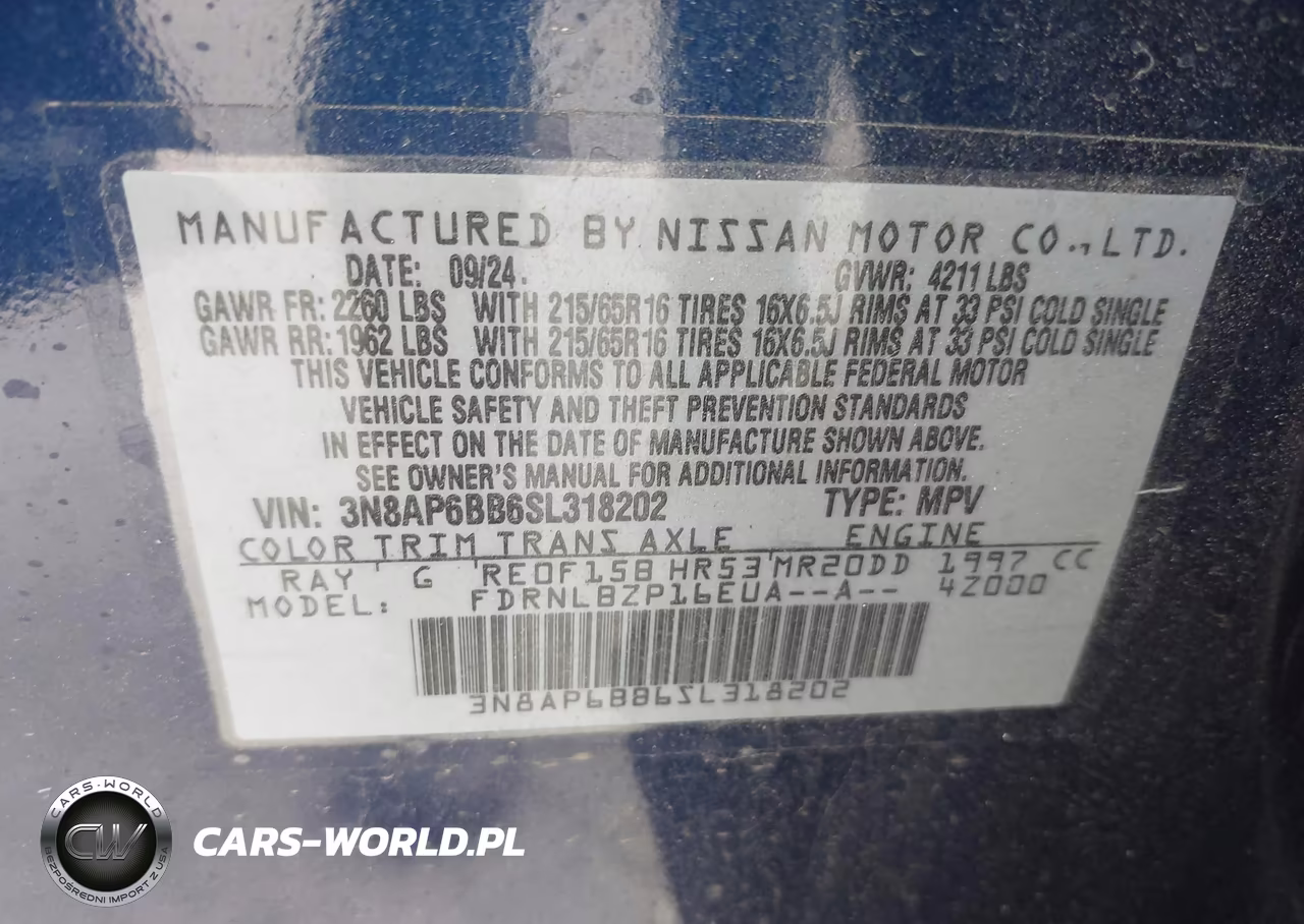 2025 Nissan Kicks S Intelligent Awd VIN:3N8AP6BB6SL318202 - 9