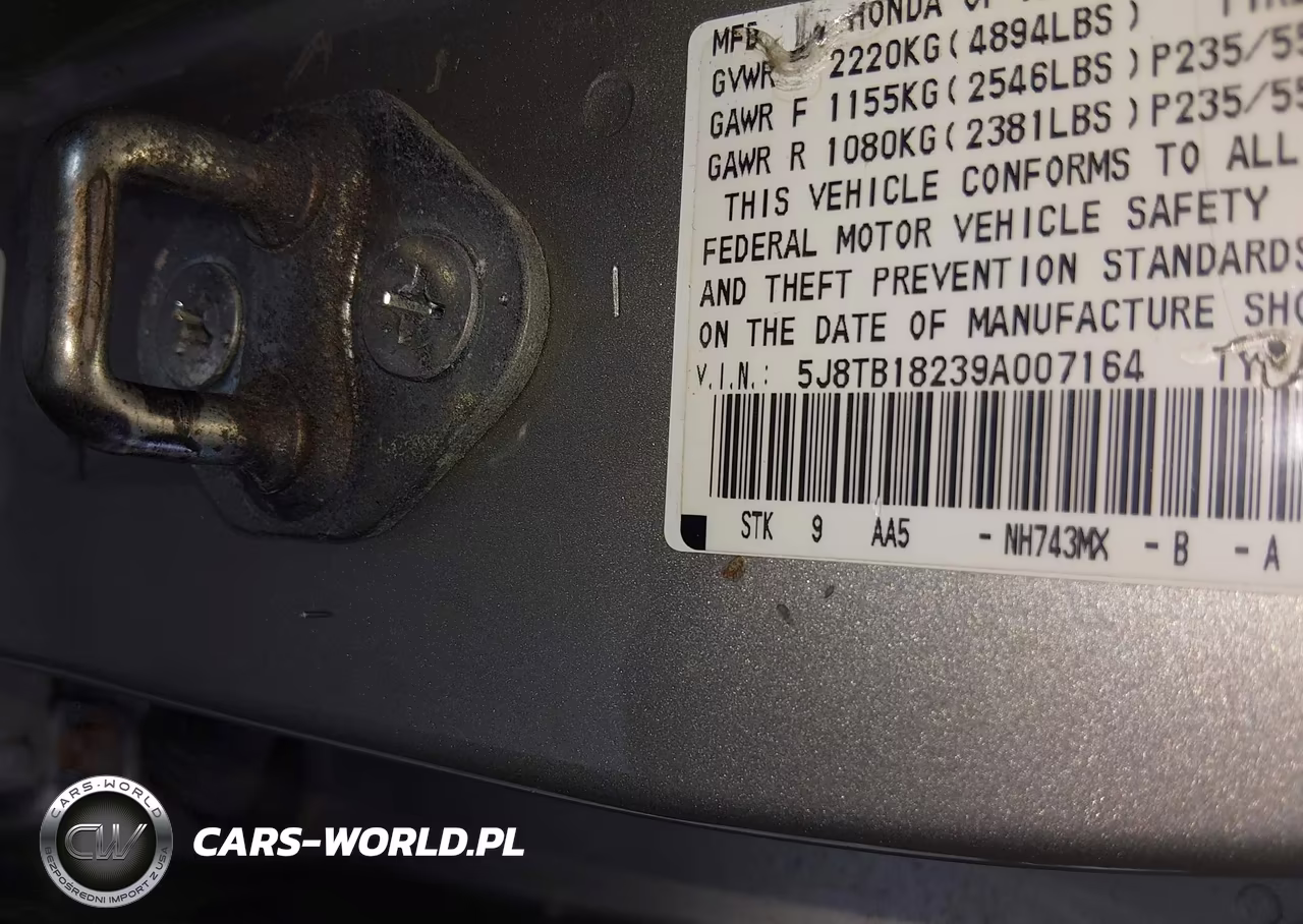 2009 Acura Rdx VIN:5J8TB18239A007164 - 9